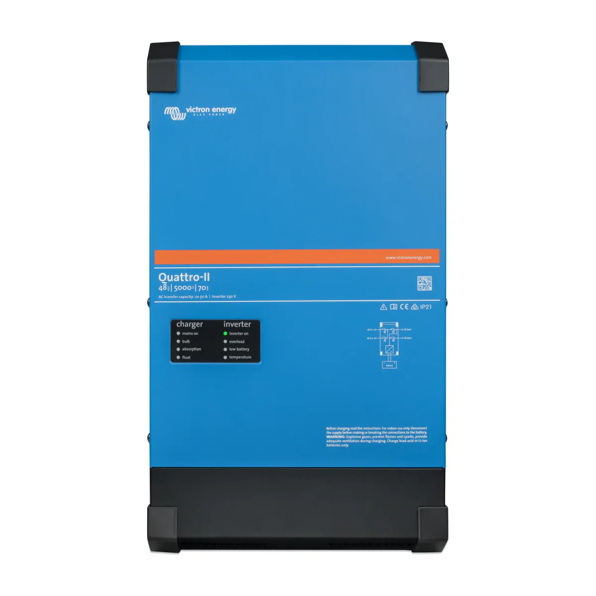 Victron Quattro-II 48/5000/70-50/50 Kombinert Batterilader og Inverter