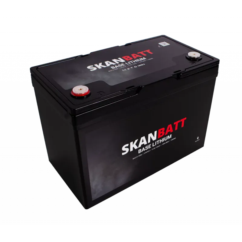 Lithium 12V 100At 100A BMS blåtann SKANBATT Base - 3 Års garanti 