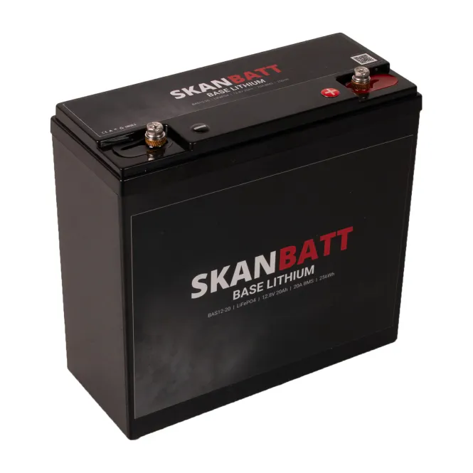 Hovedbilde SkanBatt Base Lithium - 12V 20Ah 20A BMS - 180x75x165mm
